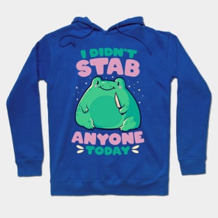 I Didn't Stab Anyone Today - Funny Cute Frog Gift Hoodie